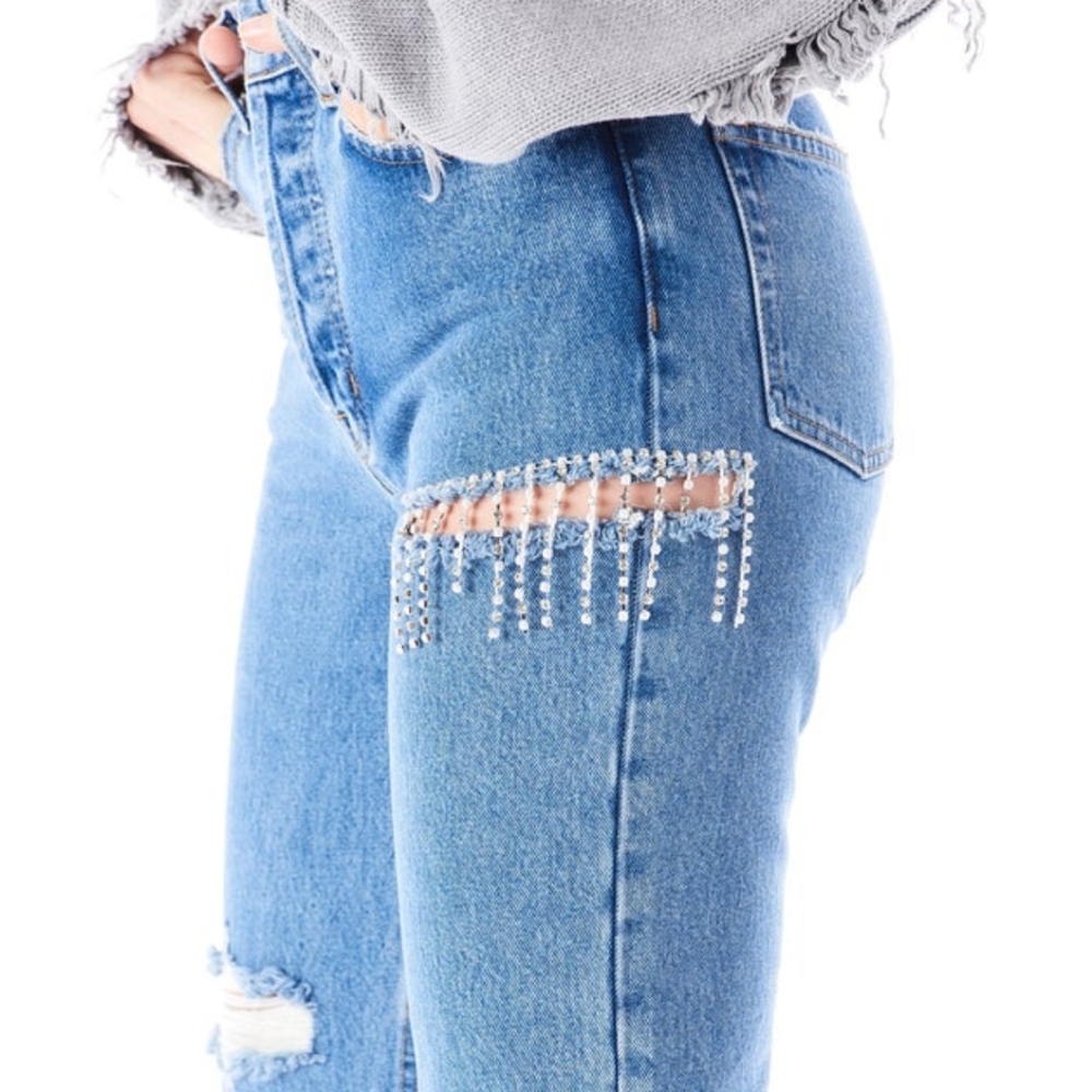 Carmar Emelia Kinsley Rhinestone Fringe High Rise Jeans Bootcut